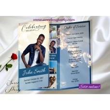 Blue Sky Funeral Program Trifold,Blue Sky Memorial Service Program,(0tf) Blue Sky Funeral Program Trifold,Blue Sky Memorial Service Program,(0tf)